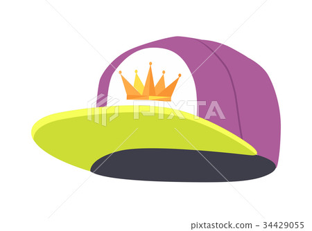 Male Colourful Rap Cap. Isolated Illustration 34429055