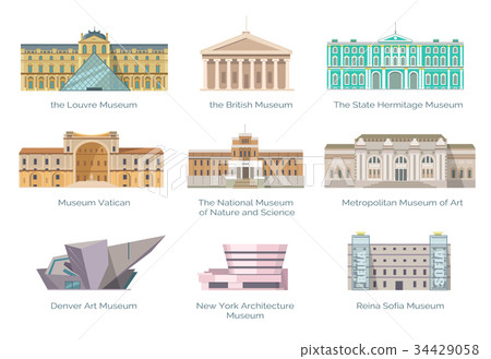 Most Famous Museums in Whole World Illustration Most Famous Museums in Whole World Illustration 34429058