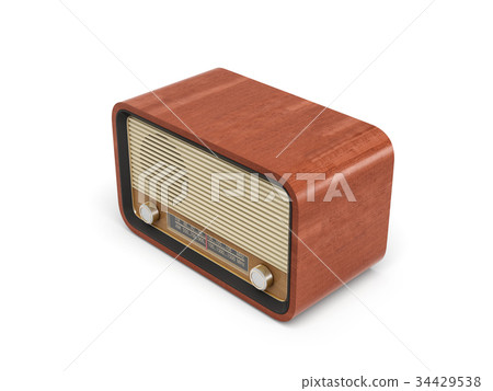 3d rendering of a brown rounded retro style radio 3d rendering of a brown rounded retro style radio 34429538