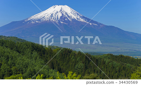 Fresh green fuji mountain 16: 9 34430569