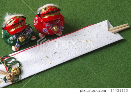 New Year image congratulatory (green background) 34431533
