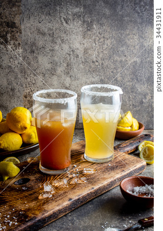 Two types of latin american beer drink Michelada Two types of latin american beer drink Michelada 34431911