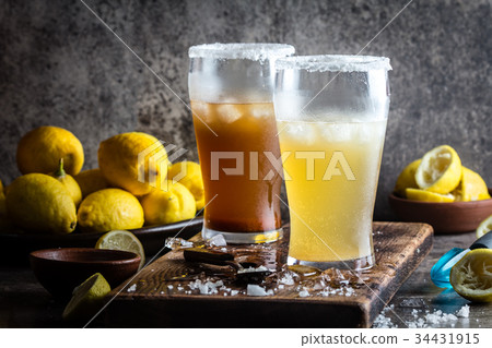 Two types of latin american beer drink Michelada Two types of latin american beer drink Michelada 34431915