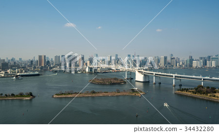 Tokyo Bay withRainbow Bridge in tokyo, Japan. Tokyo Bay withRainbow Bridge in tokyo, Japan. 34432280