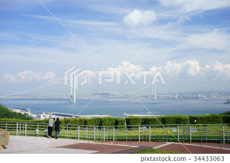 淡路島的明石海峽大橋1號 淡路島的明石海峽大橋1號 34433063