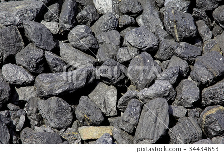 Pieces of fossil coal 34434653