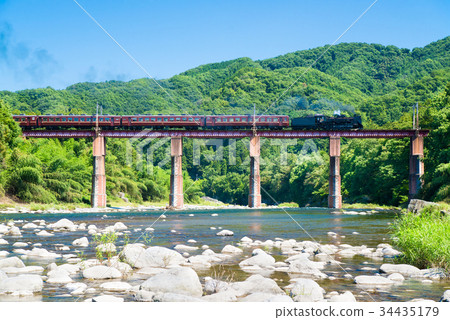 穿越秩父鐵路荒川大橋的SL 穿越秩父鐵路荒川大橋的SL 34435179