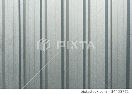 Wall made of gray metal sheet. Zinc-like Wall made of gray metal sheet. Zinc-like 34435771