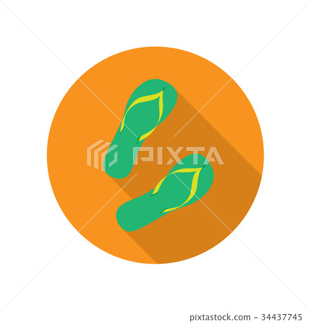 Green Flip Flops Isolated on White Background. - Stock Illustration ...