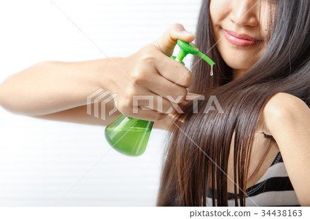 Hair care of women with serum. Hair care of women with serum. 34438163