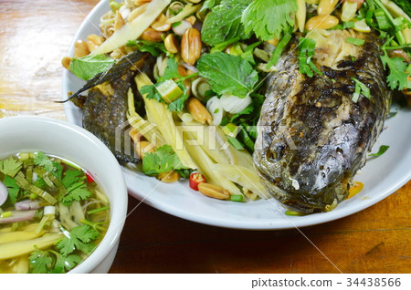 deep fried snake head fish with mixed herb deep fried snake head fish with mixed herb 34438566