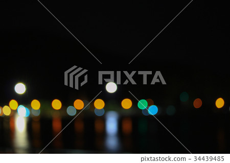 Abstract night light bokeh Blur River with reflex Abstract night light bokeh Blur River with reflex 34439485