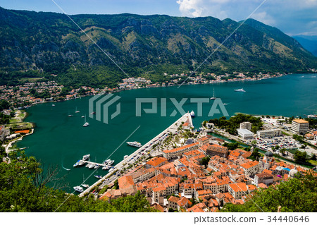 Magnificent view of Kotor Bay Montenegro Magnificent view of Kotor Bay Montenegro 34440646