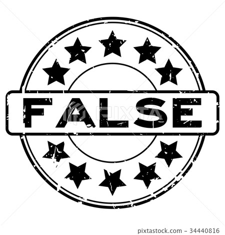 Grunge black false wording round rubber seal stamp 34440816
