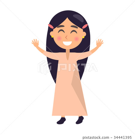 Girl in National Cloth Wishes Happy Childrens Day Girl in National Cloth Wishes Happy Childrens Day 34441395