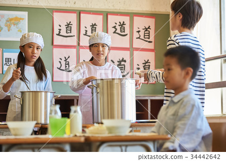 Elementary school lunch lunch break 34442642