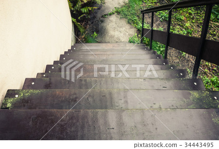 Outdoor Wooden Staircase 34443495