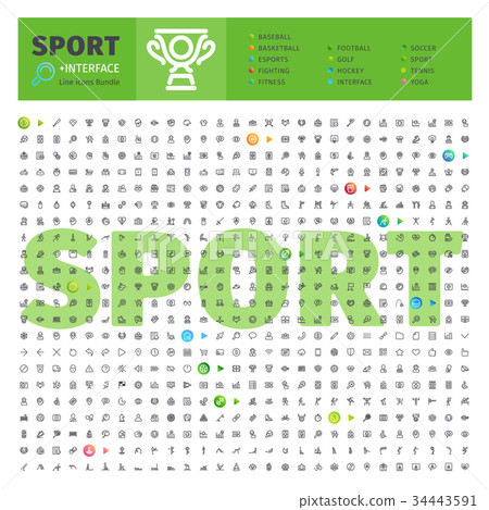 Sport Thematic Collection of Line Icons 34443591