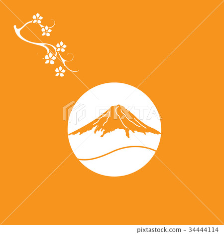 branch of cherry blossoms and mount Fuji branch of cherry blossoms and mount Fuji 34444114