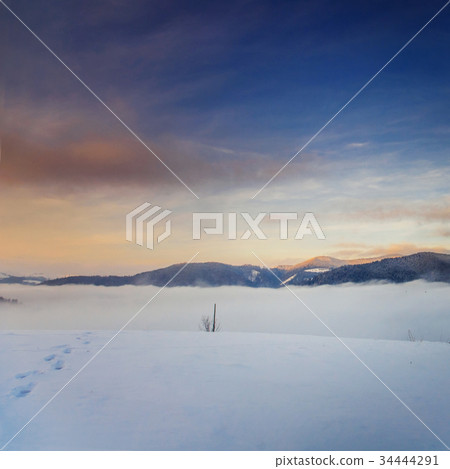 Winter landscape in mountains 34444291