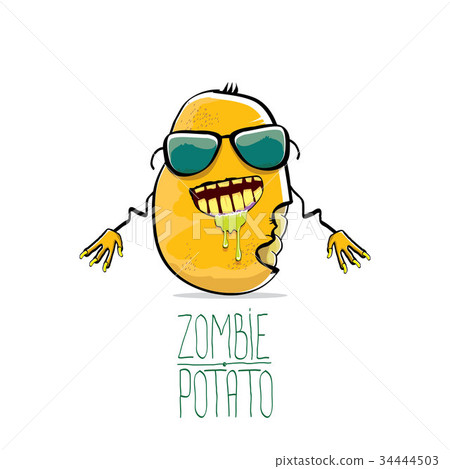 vector funny cartoon cute orange zombie potato 34444503