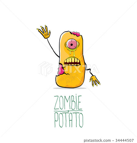 vector funny cartoon cute orange zombie potato vector funny cartoon cute orange zombie potato 34444507