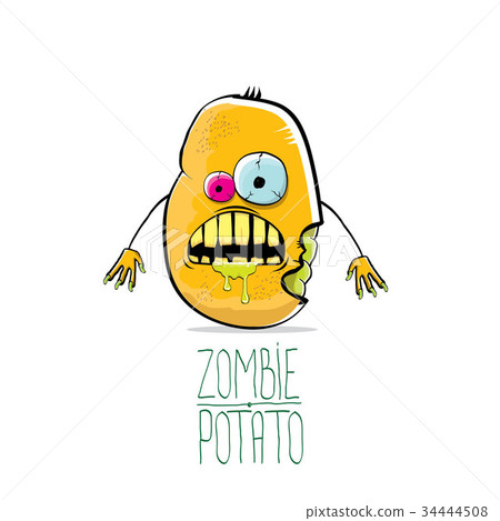 vector funny cartoon cute orange zombie potato vector funny cartoon cute orange zombie potato 34444508