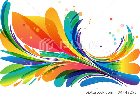 Colorful abstract frame element on white Colorful abstract frame element on white 34445253