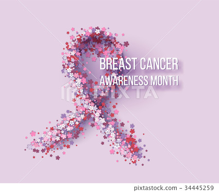 Ribbon of pink flowers 34445259