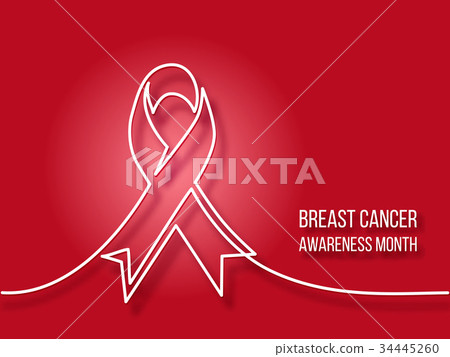Logo design of breast cancer charity badge ribbon 34445260