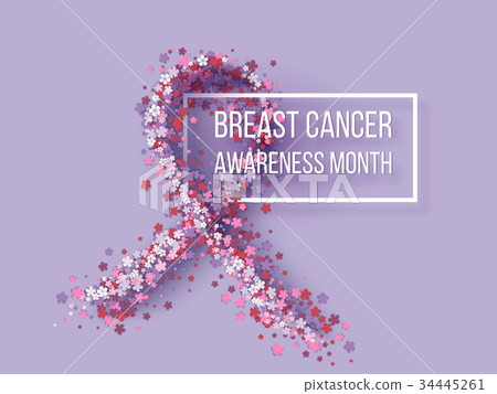 Ribbon of pink flowers 34445261