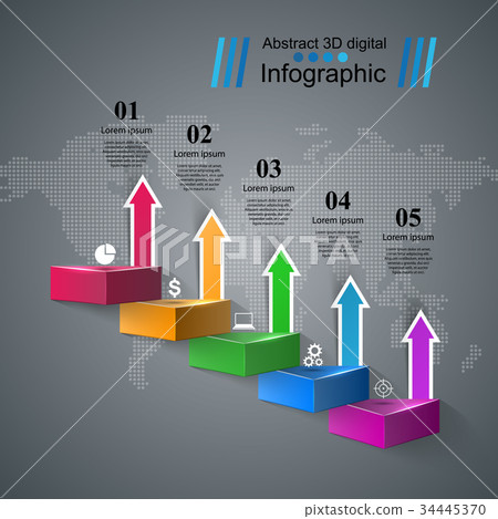 Abstract 3D Digital Illustration Infographic. - Stock Illustration ...