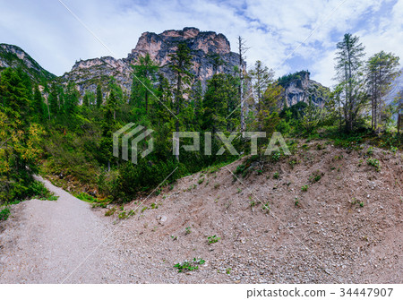 Mountain lake between by mountains Mountain lake between by mountains 34447907
