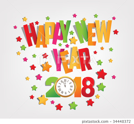 Happy new year 2018 colorful background Happy new year 2018 colorful background 34448372