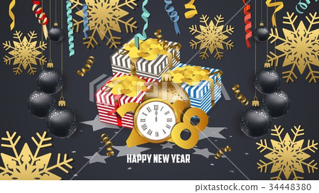 New year 2018 confetti and fame celebration 34448380