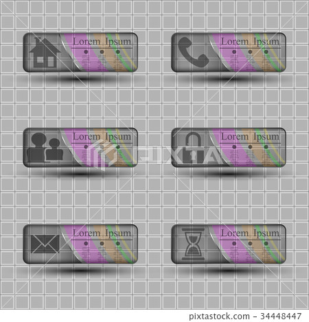 transparent banners with different character icons 34448447