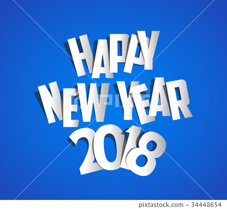 Letter Folding with Paper, Happy New Year 2018 Letter Folding with Paper, Happy New Year 2018 34448654
