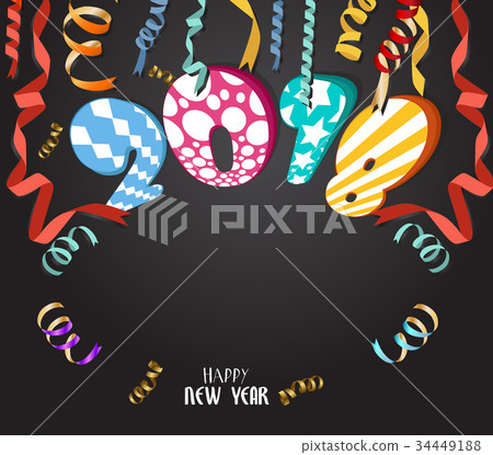New year 2018. Colorful design 34449188