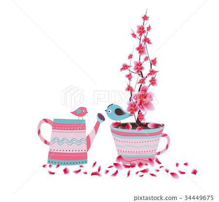 Sakura flowers. Cherry blossom. Year of the dog Sakura flowers. Cherry blossom. Year of the dog 34449675