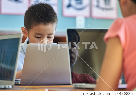 Elementary school class computer Elementary school class computer 34450826