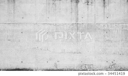 Gray concrete wall with dark wet stains 34451419