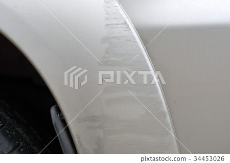 vehicle car scratch damage from accident 34453026