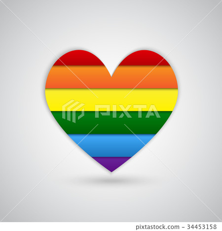 LGBT Pride Flag Heart Rainbow Pride Symbol - Stock Illustration ...