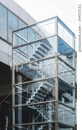 Metal fire escape stair 34455531