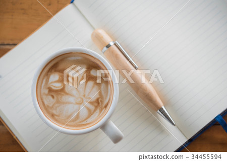 Coffee cup on woodden table 34455594