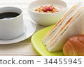 早餐酸奶麵包三明治咖啡 34455945