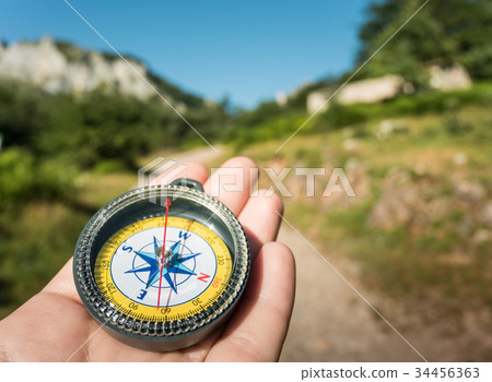 hiking with compass hiking with compass 34456363
