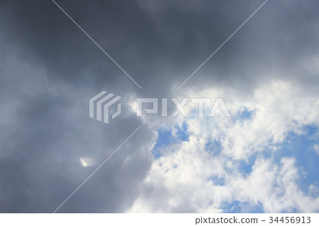 blue sky and big cloud with storm rain cloud blue sky and big cloud with storm rain cloud 34456913
