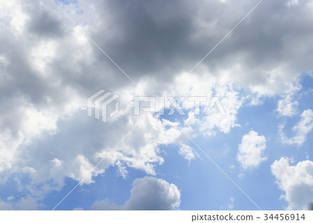 blue sky and big cloud with storm rain cloud blue sky and big cloud with storm rain cloud 34456914