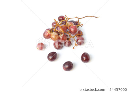 Grape red fresh on white background Grape red fresh on white background 34457000